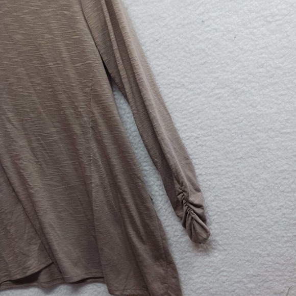 CATO Women's XL‎ Stretchy Comfy Cowl Neck Tunic Shirt Front Pockets Brown - Picture 9 of 13